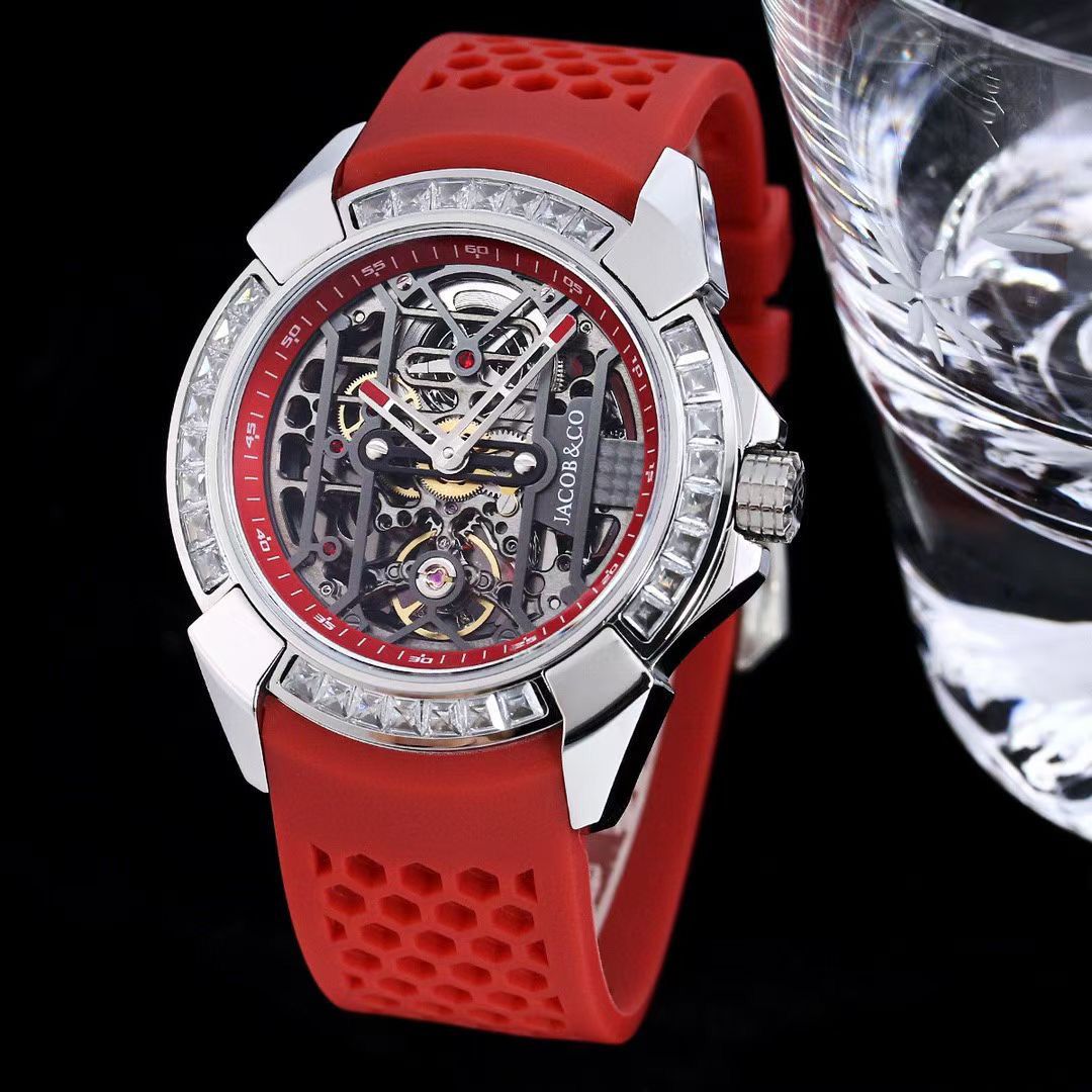Jacob watch red rubber strap