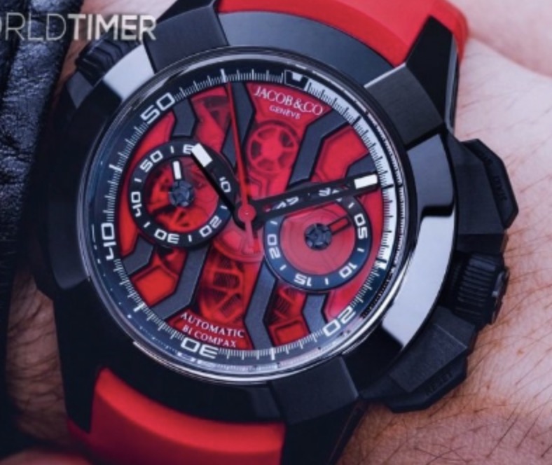 240usd for jacob co watch EPIC X Chrono with red rubber strap