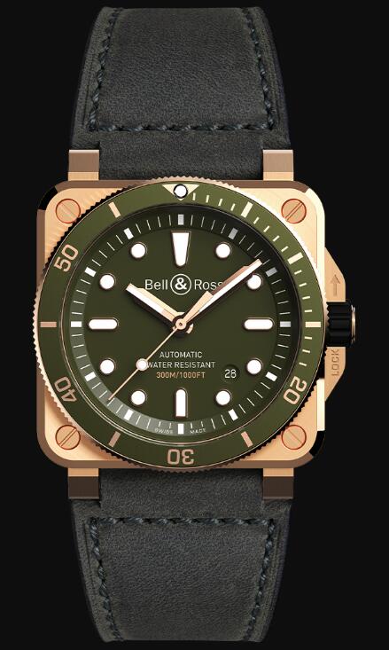 Bell & Ross BR 03-92 DIVER GREEN BRONZE BR0392-D-G-BR/SCA Replica Watch