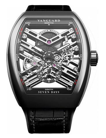 FRANCK MULLER V 45 S6 SQT Vanguard Skeleton steel Replica Watch